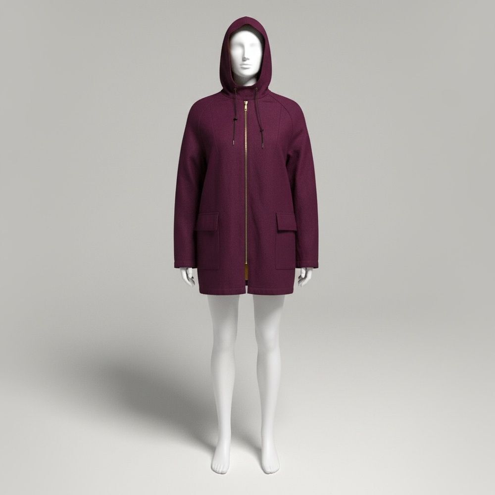 Rare vintage Lane Bryant NWT! Cranberry wool hooded swing coat Mod Style 13